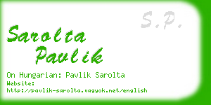 sarolta pavlik business card